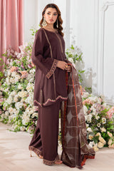 3-PC Embroidered Raw-Silk Suit by Charizma