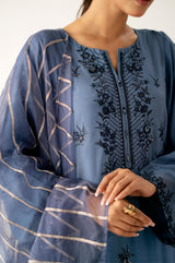 3-PC Embroidered Lawn by Zeen