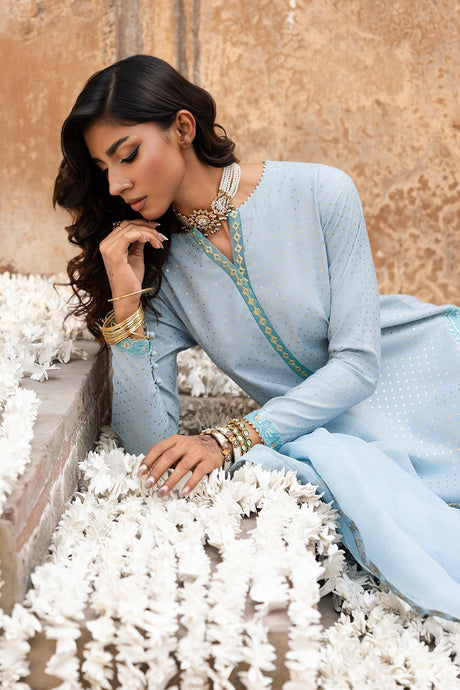 3-PC Embroidered Raw-Silk Suit By Charizma