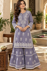Lucknow 2pc Embroidered Co-Ord Set