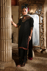 Azure Luxe Mystère Black Chiffon Suit - view 4