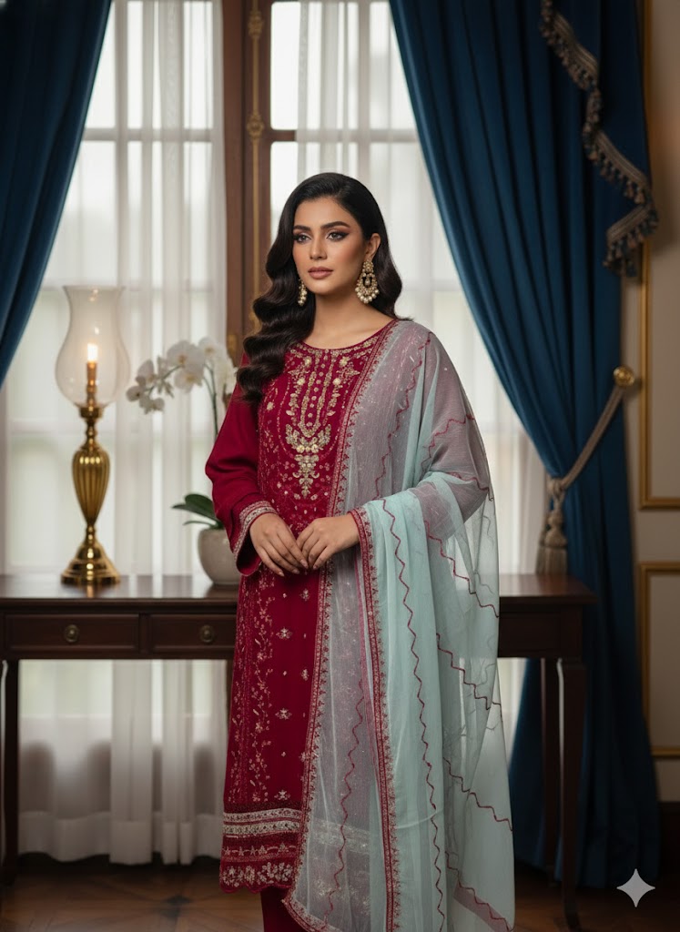 2pc Embroidered Kurti Collection Ready To Ship