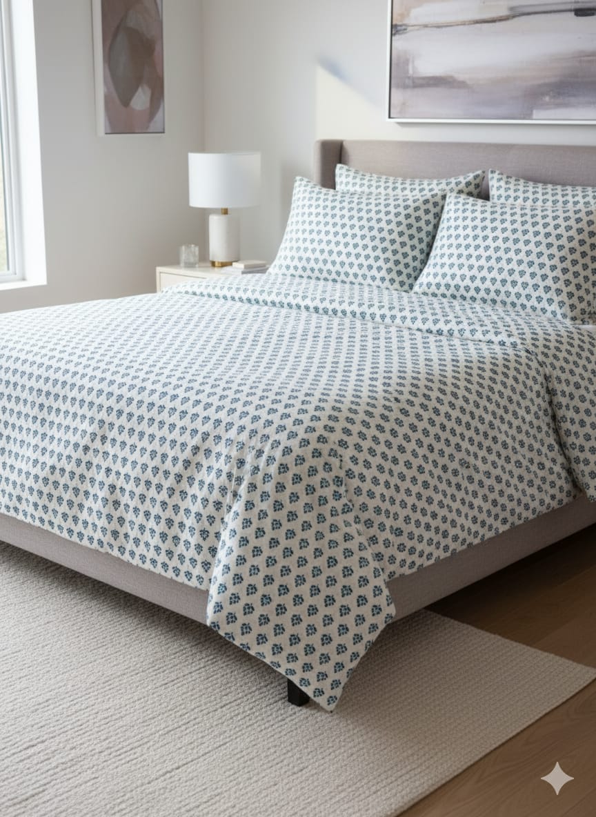 Pakistani King Size Bedcover with matching Pillow Covers