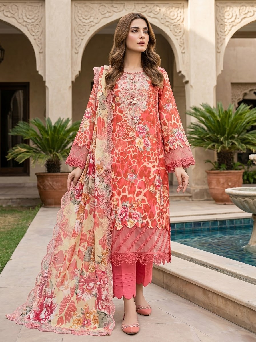 GullJee Rang Pasand Embroidered Lawn
