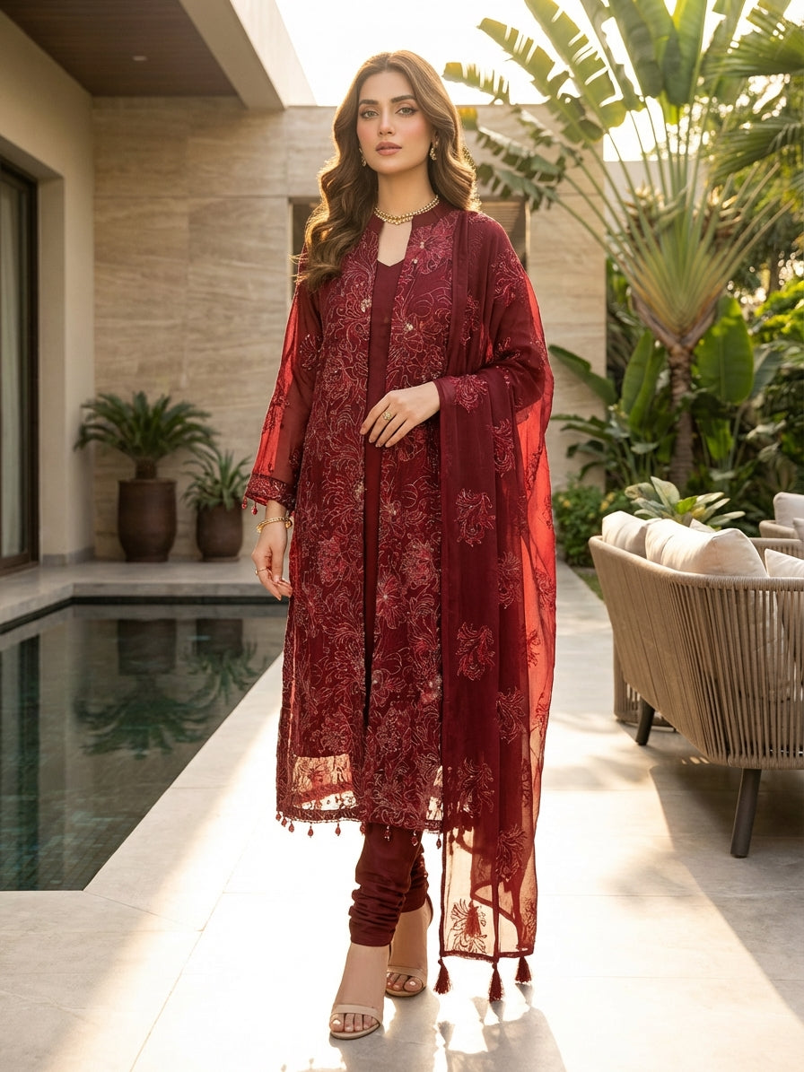 Luxury Embroidered Party Wear