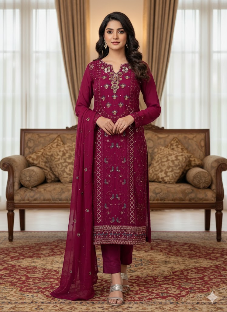 2pc Embroidered Kurti Collection Ready To Ship