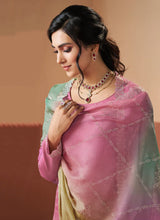 Premium Chinon with beautiful embroidery and hand work