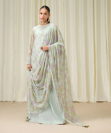 Sapphire Embroidered Chiffon Suit