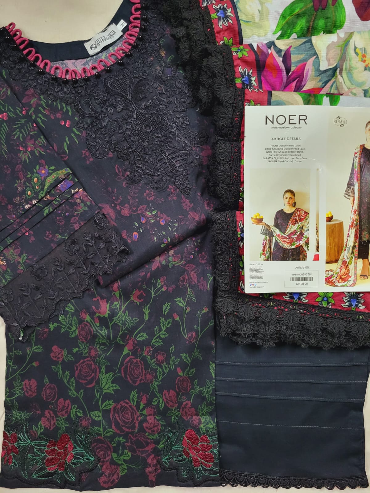 Noer by Gulljee Embroidery lawn