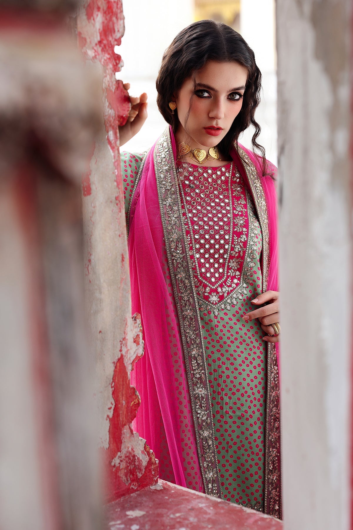 3-PC Embroidered Luxury Suit By Charizma
