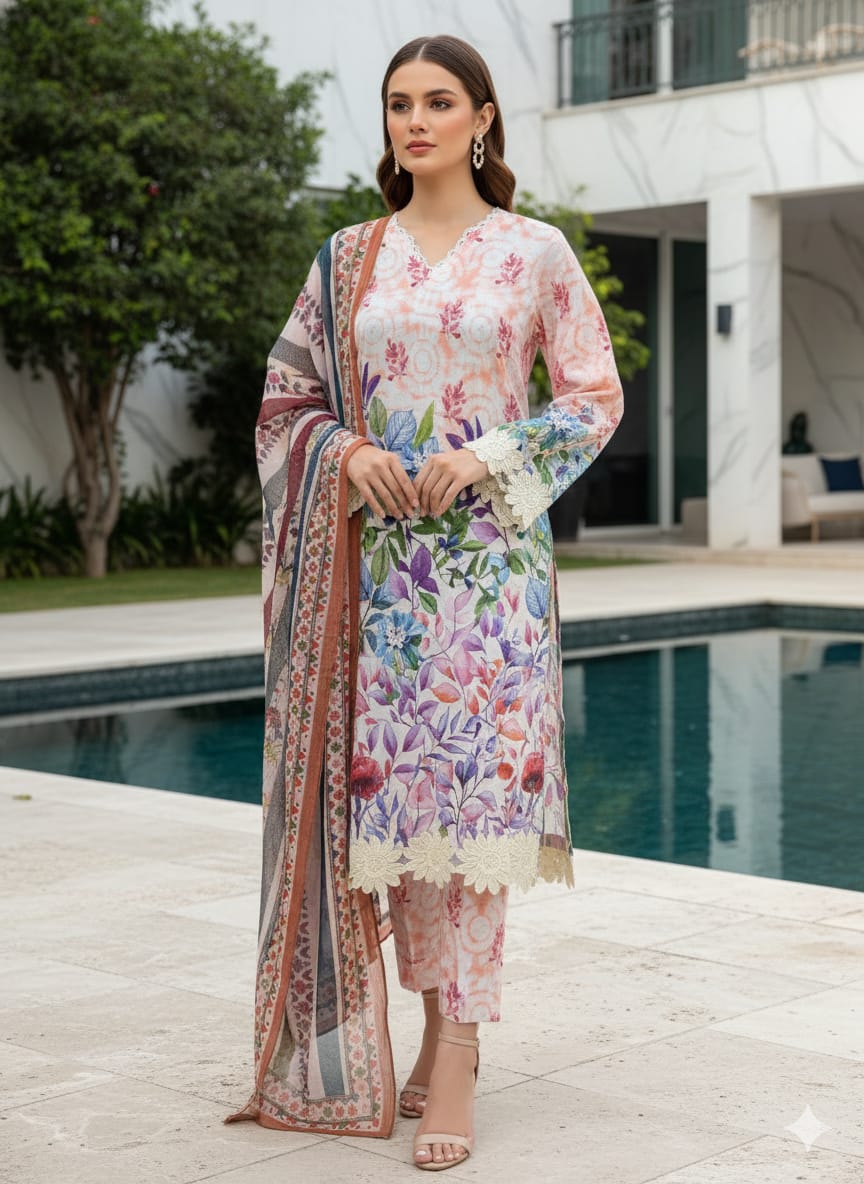 Luxury Embroidered Lawn Ready To Ship