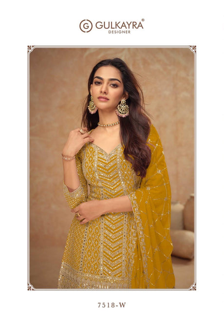 Indian Chinon Silk Sharara Suit
