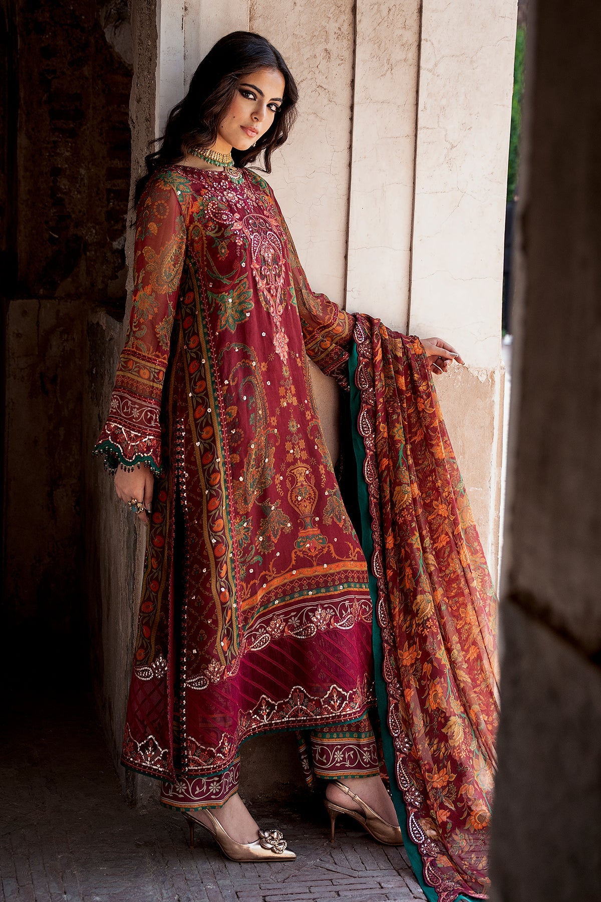 Vasal Embroidered Chiffon Suit By Charizma