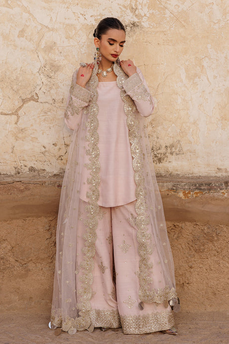 3-PC Embroidered Raw-Silk Suit by Charizma