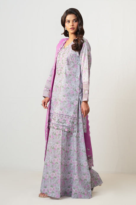3-PC Embroidered Lawn by Zeen