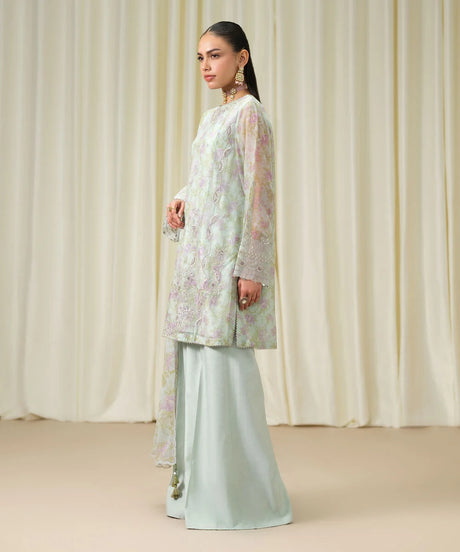 Sapphire Embroidered Chiffon Suit
