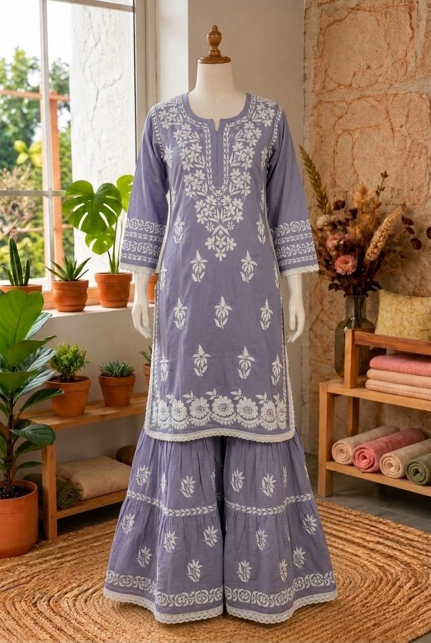 Lucknow 2pc Embroidered Co-Ord Set
