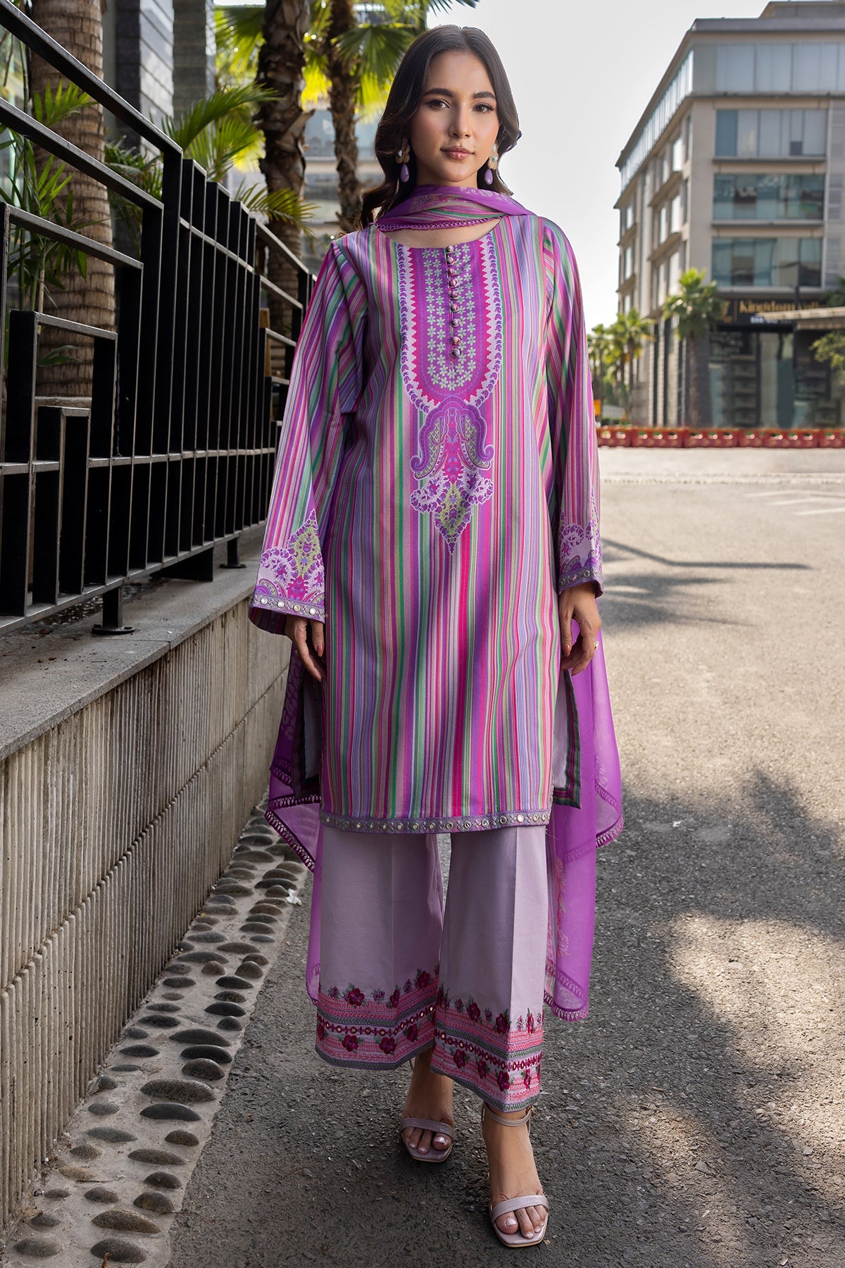 3-PC Embroidered Lawn Suit by Charizma