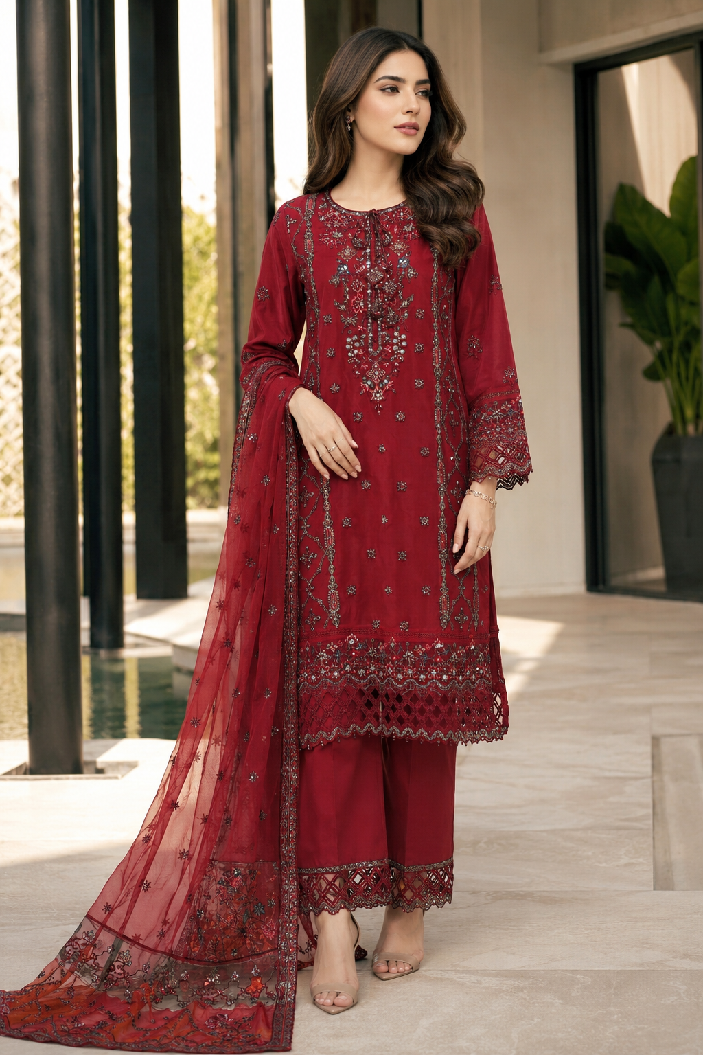 Sada Bahar Festive Embroidered Suit