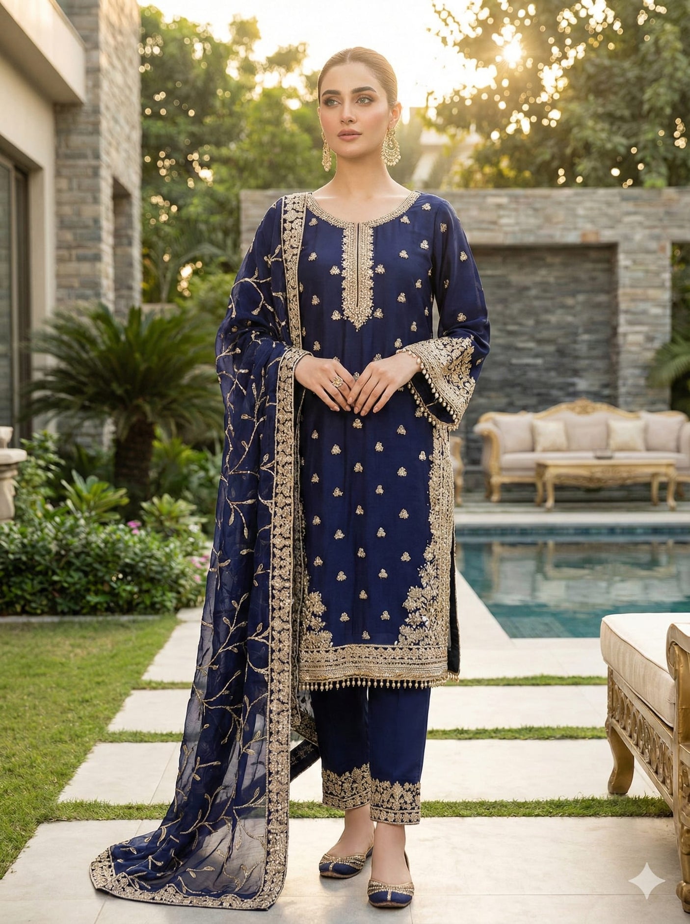 Luxury Embroidered Party wear Ready To Ship