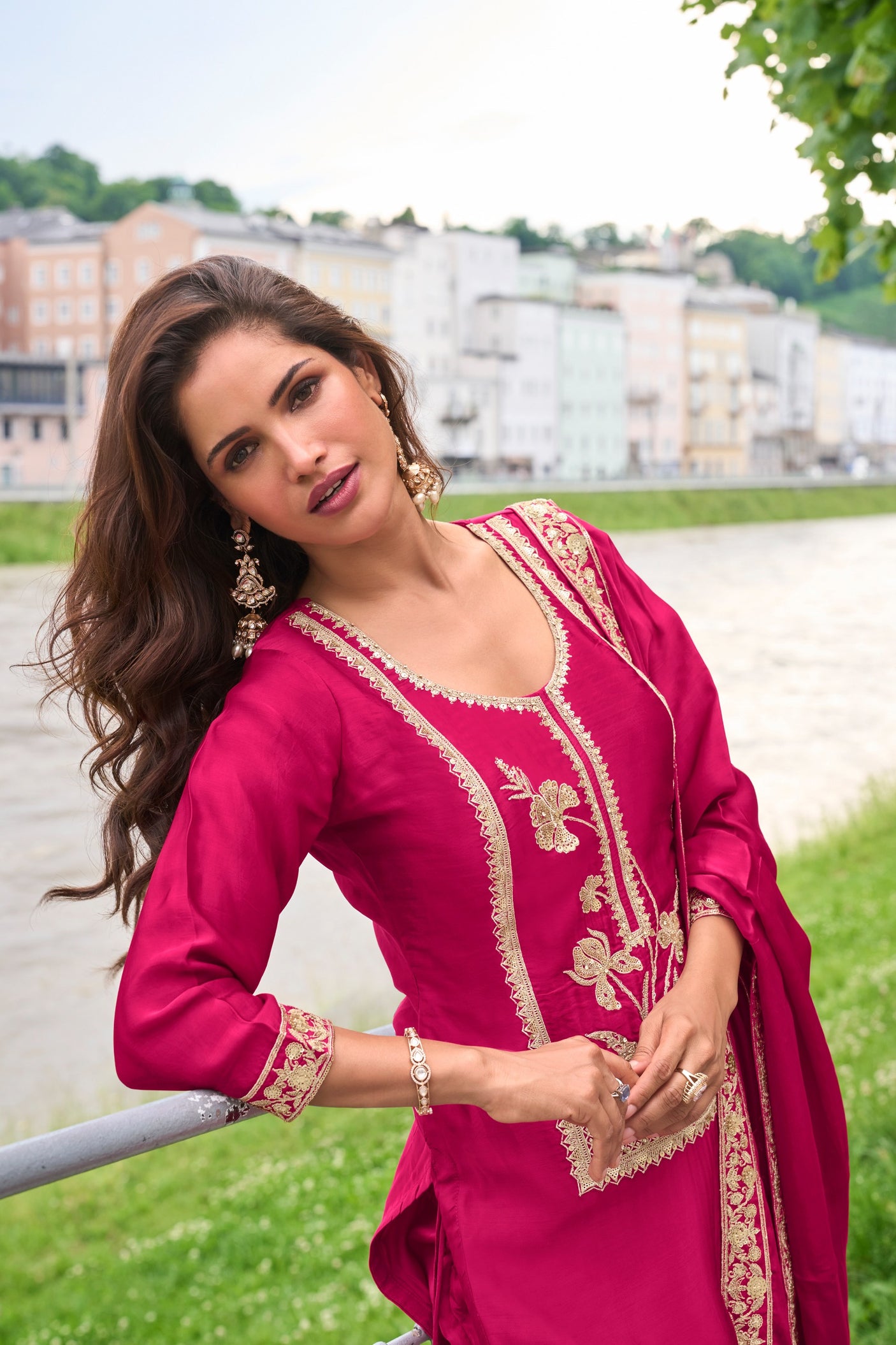 Pure Slik Sharara Suit