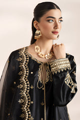 3-PC Embroidered Raw-Silk Suit by Charizma