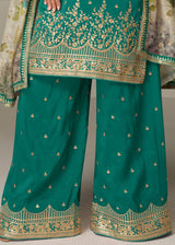 Deep Emerald Green Palazzo Silk Suit