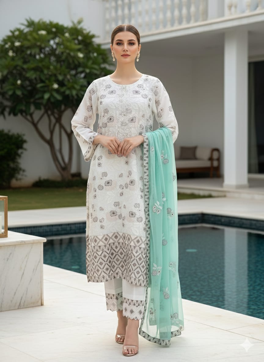 Pakistani Embroidered Luxury Party wear Ready To Ship