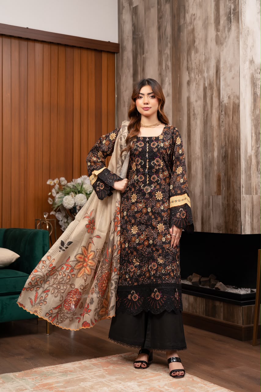 Mehreen By Munira Designer Floral Symphony Lawn Suit