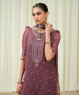 Sapphire Embroidered Chiffon Suit