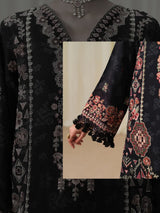 Sapphire Luxe Black Embroidered Twill Suit - Embroidery Details