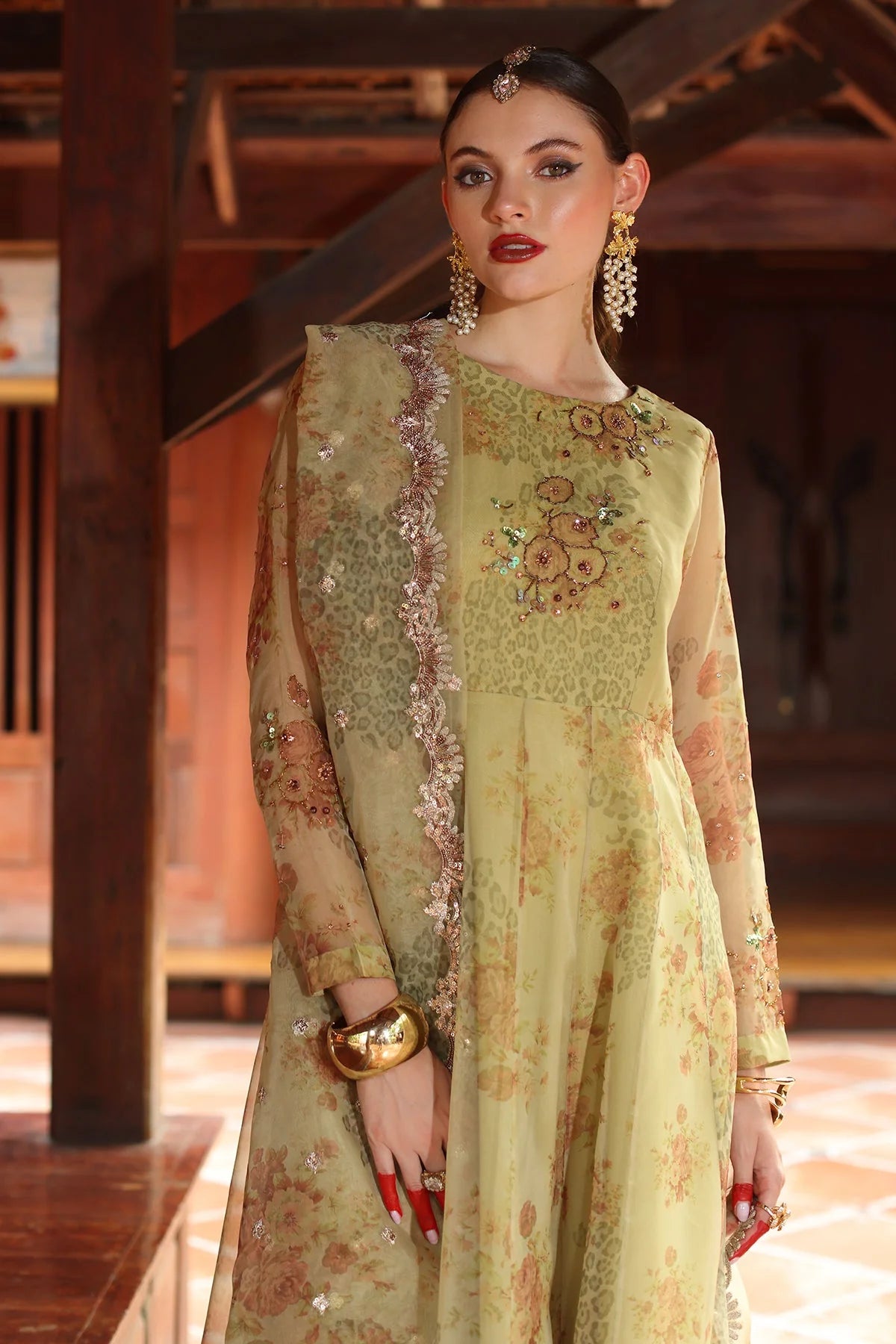 Charizma Embroidered Organza Suit