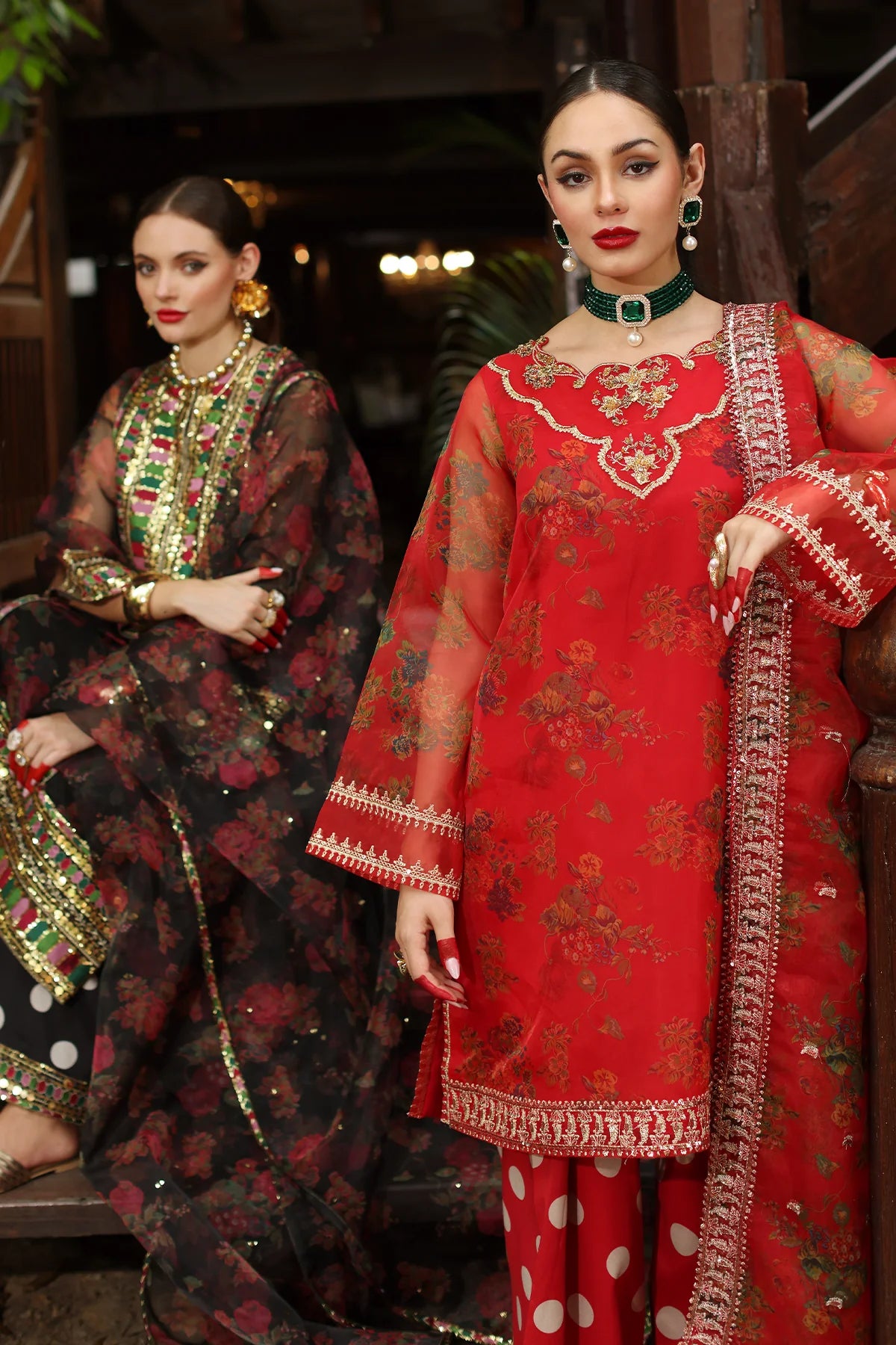 Charizma Embroidered Organza Suit