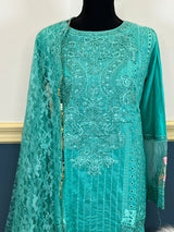Pakistani Stitched Luxury Embroidered lawn Salwar kameez ready to ship