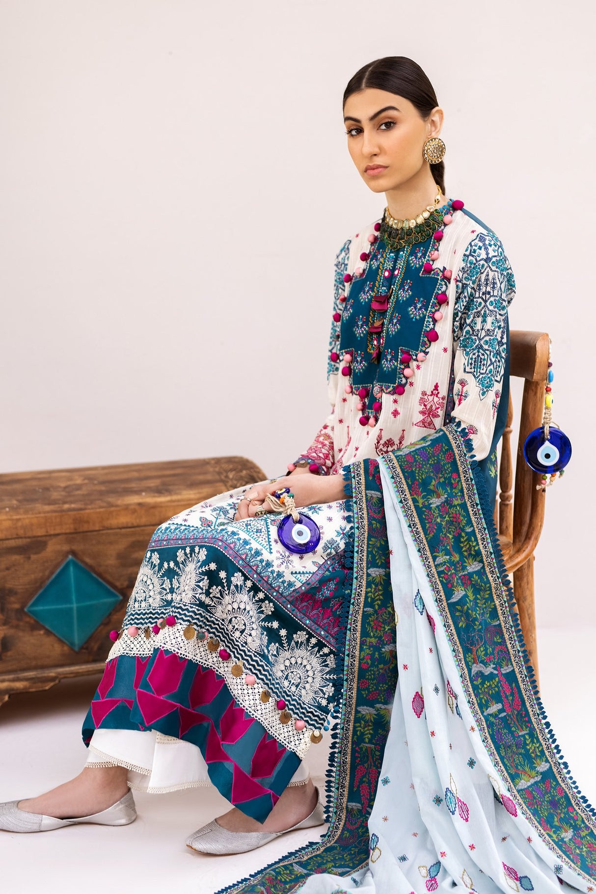 ELAN Embroidered Lawn Collection 100% Original