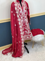 Pakistani Stitched Luxury Embroidered lawn Salwar kameez ready to ship