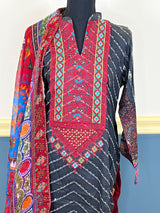 Pakistani lawn stitched  Embroidered Suit Ready To Ship