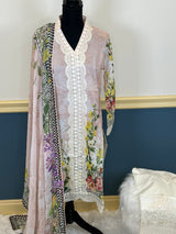 Pakistani lawn stitched  Embroidered Suit Ready To Ship