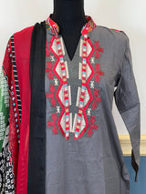Indian Cotton Stitched Embroidery Suit Ready To Ship