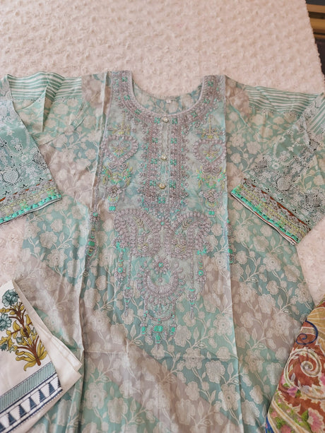 Pakistani Stitched lawn Embroidered Salwar kameez ready to ship