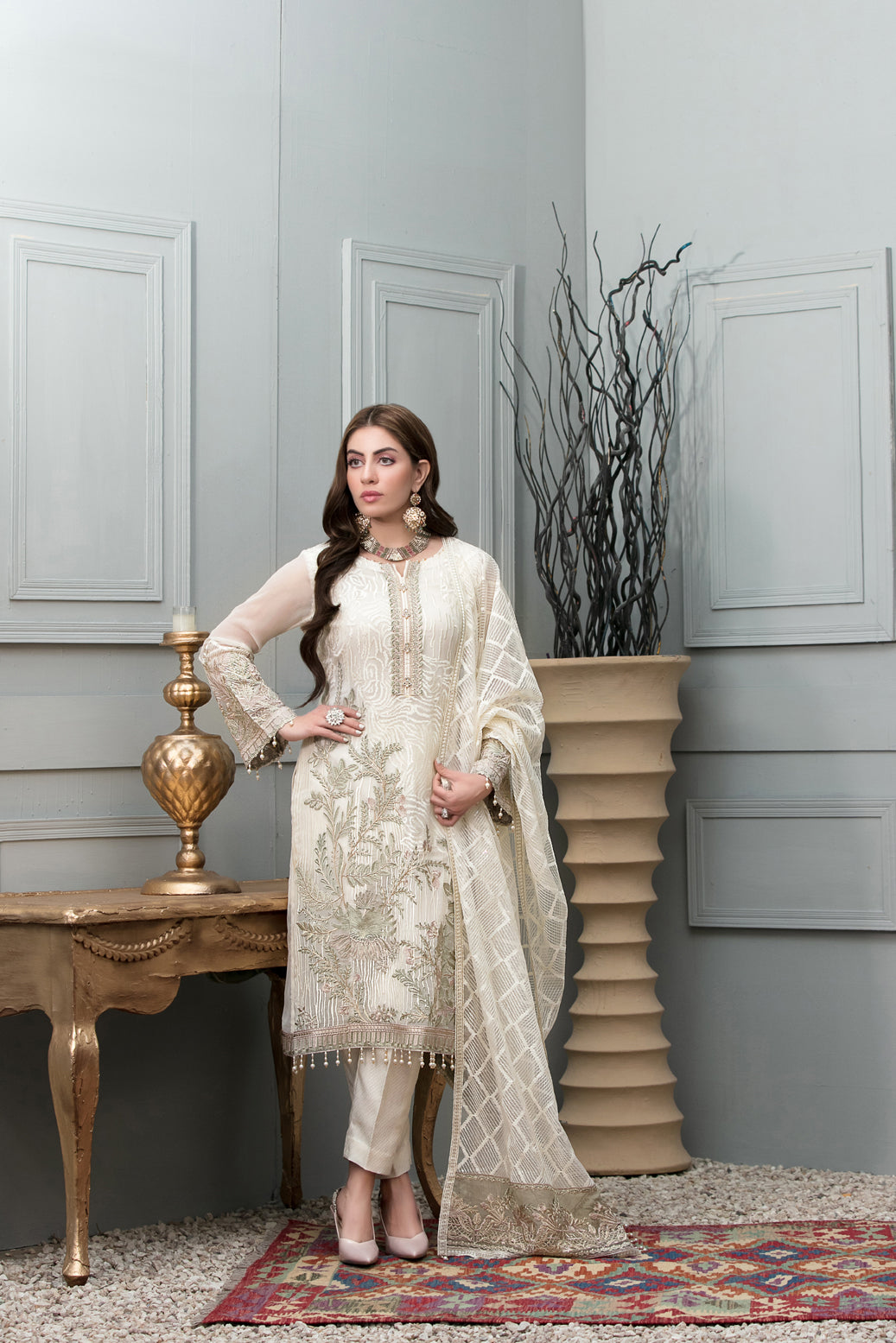 Chantilly Tawakkal White chiffon Collection 100% Original