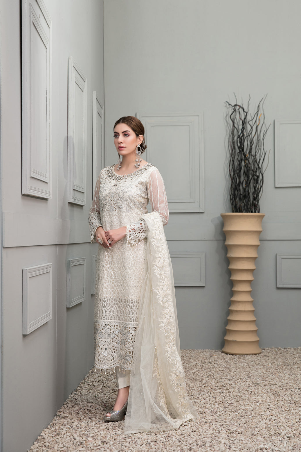 Chantilly Tawakkal White chiffon Collection 100% Original