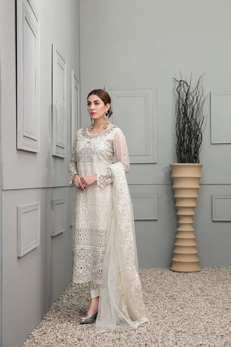 Chantilly Tawakkal White chiffon Collection 100% Original