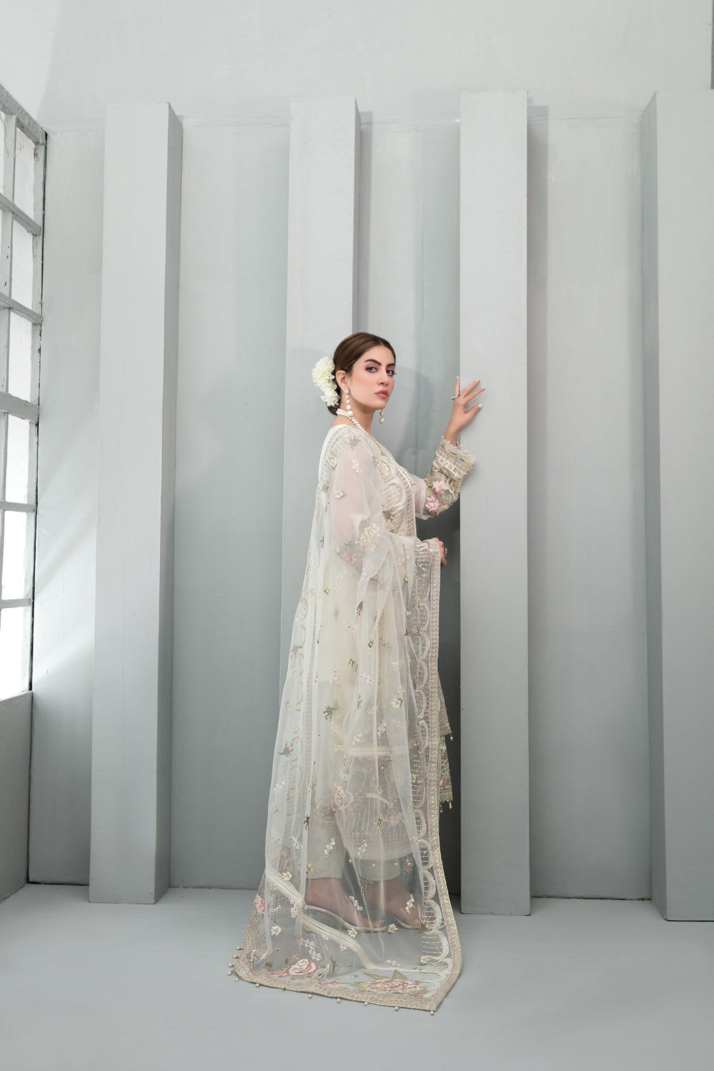 Chantilly Tawakkal White chiffon Collection 100% Original