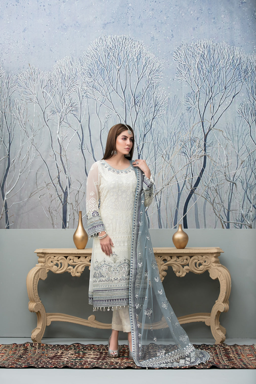 Chantilly Tawakkal White chiffon Collection 100% Original