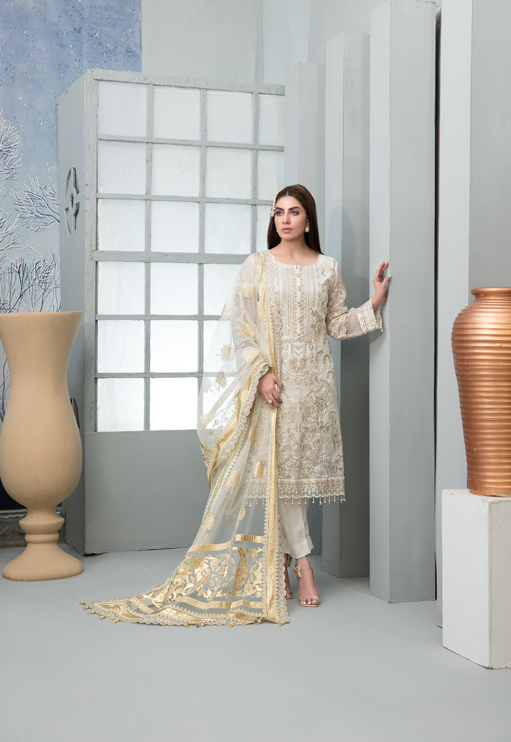 Chantilly Tawakkal White chiffon Collection 100% Original