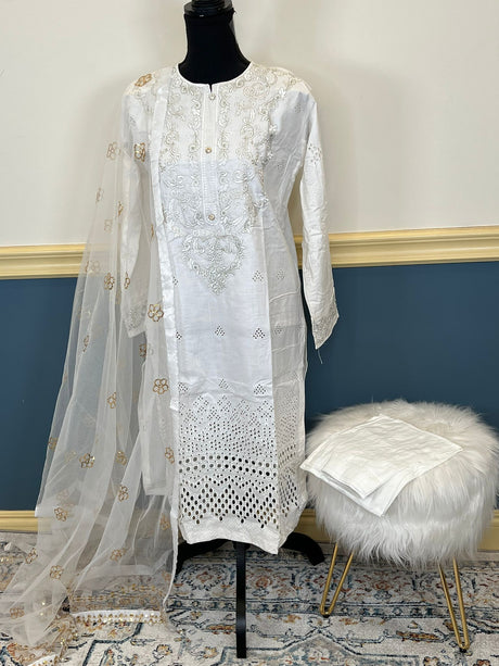 Pakistani Stitched Luxury Embroidered lawn Salwar kameez ready to ship