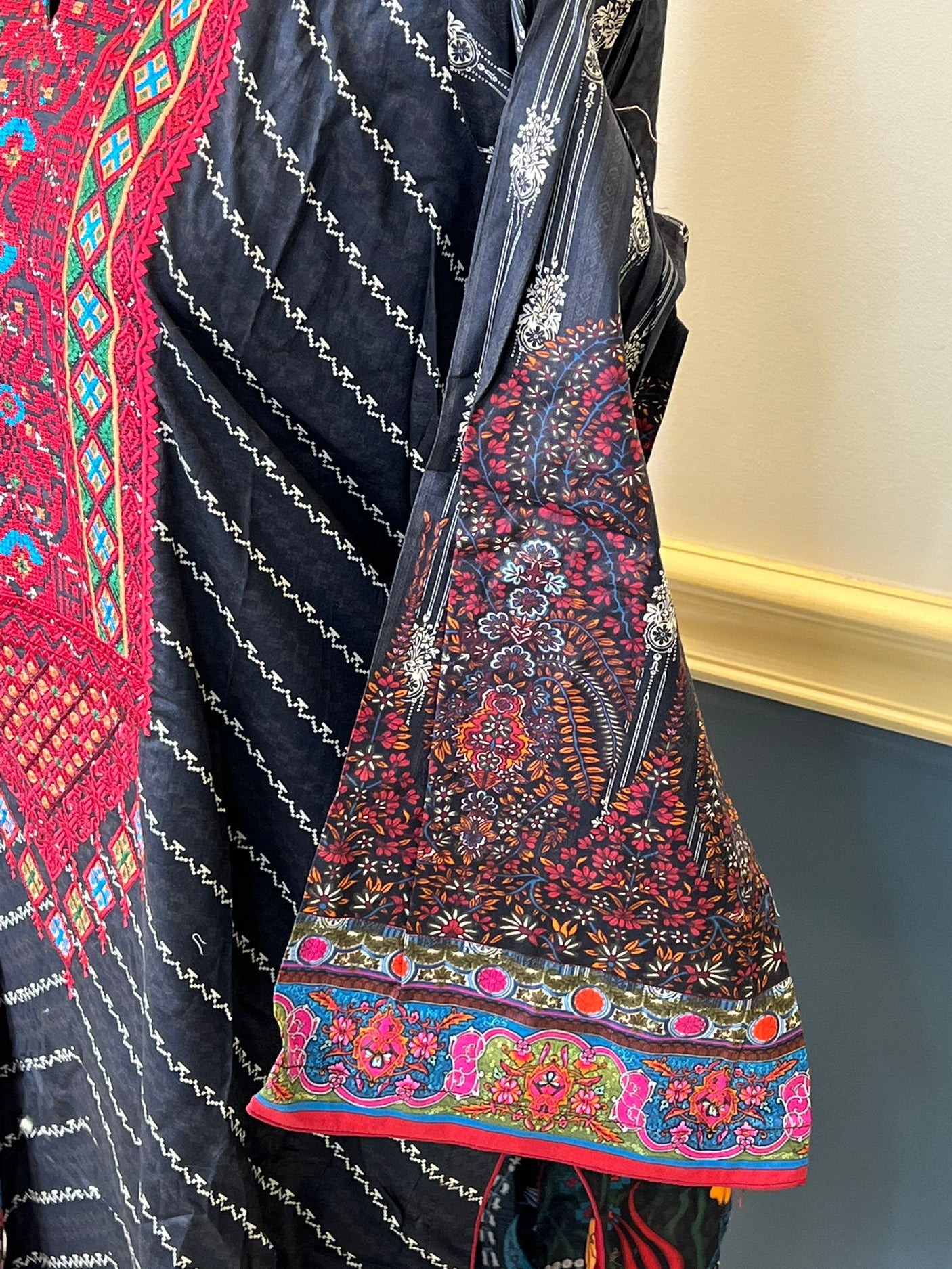 Pakistani lawn stitched  Embroidered Suit Ready To Ship