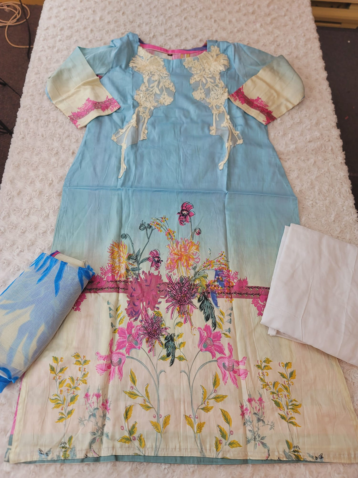 Indian Cotton Stitched Embroidery Suit Ready To Ship