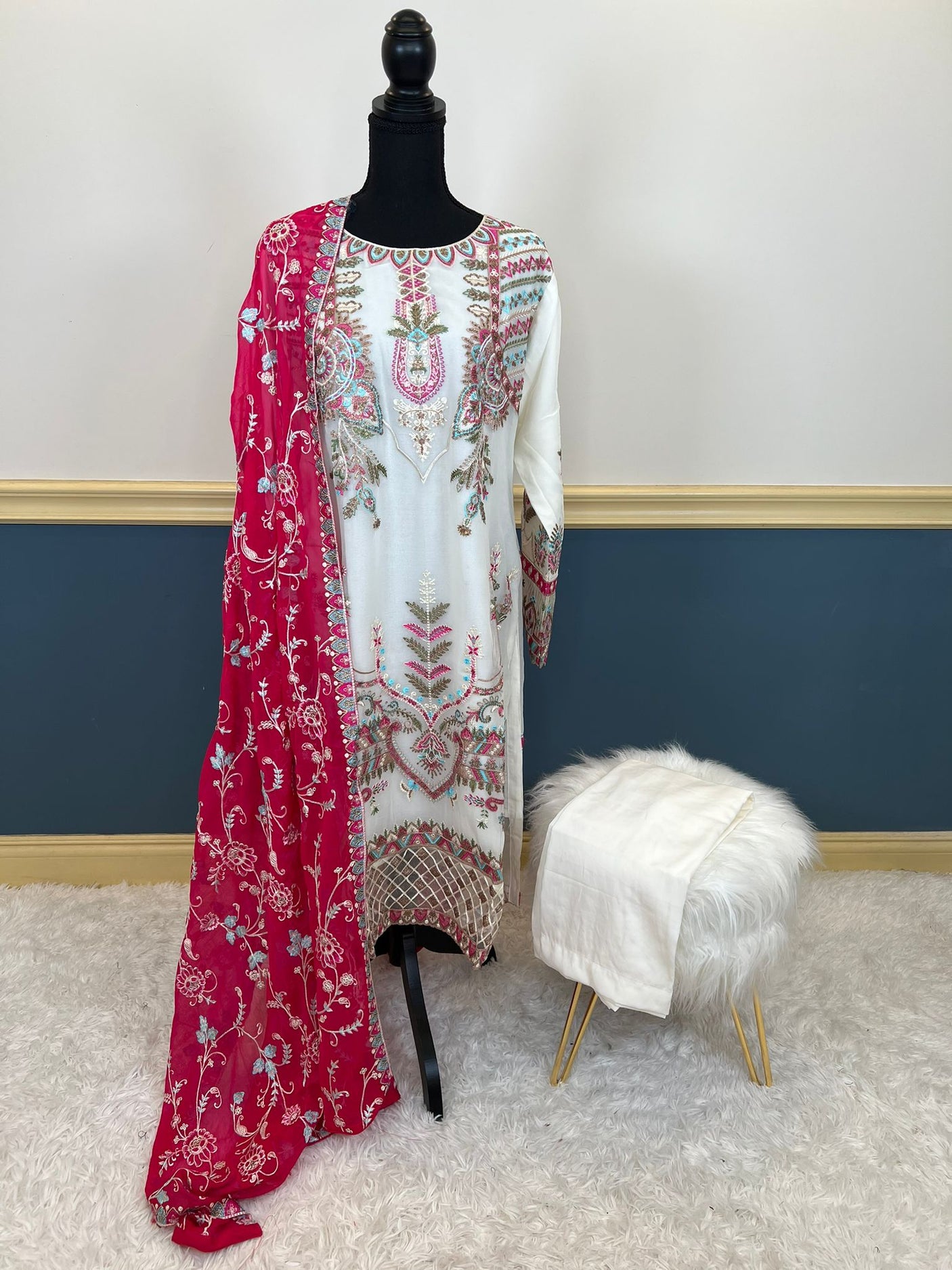 Pakistani Stitched Embroidery Party Wear Dresses Ready To Ship